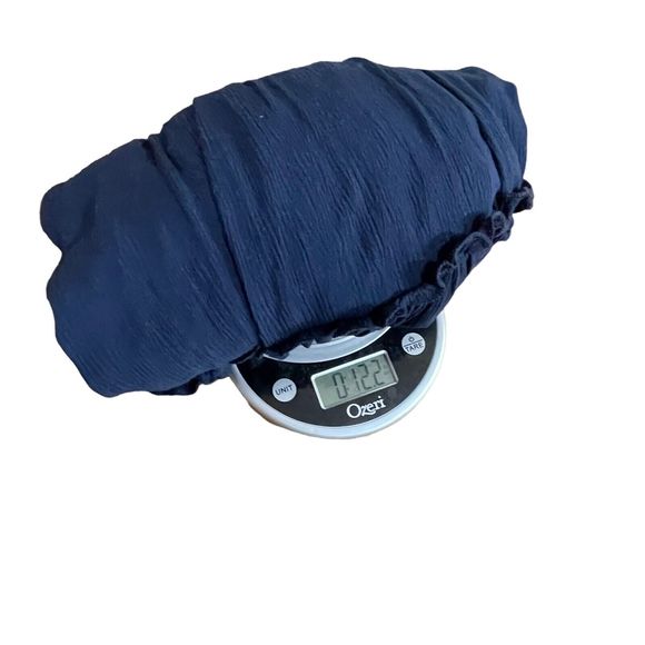 Short Halter Dress with‎ Smocked Middle and Tie Back by Wishlist - Navy Small - Picture 13 of 15